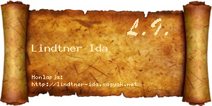 Lindtner Ida névjegykártya